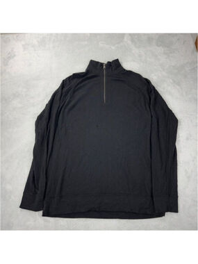 Helmut Lang Men's Size XL 100% Wool 1/4 Black Zip Up Jacket with Italian Yarn